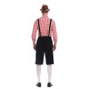 German Traditional Oktoberfest Plaid Shirt Men Beer Suspender Suit Costume YM3645