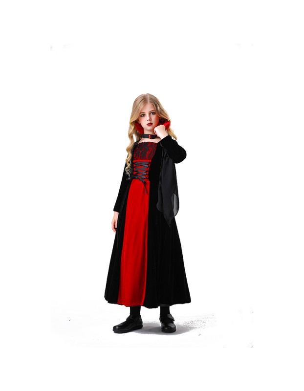 Halloween Fairy Tale Horror Children Vampire Dress Princess Dress Costume Show YM5825