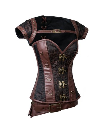 Brown Steampunk Steel Boned Corsets & Jacket M1422
