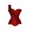 red satin corset with one-shouder flower decorated m1885c