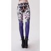 Leopard Head Print Blue Leggings M9099