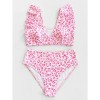 Leopard Print Bikini Swimsuit Set Sexy Fly Edge Bikini Women 1034
