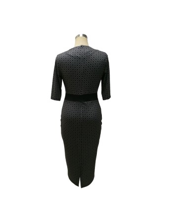 Semi-sleeved printed tight sexy high waist was thin ladies dress