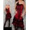 red satin embroidered lace corset with skirt M1605A