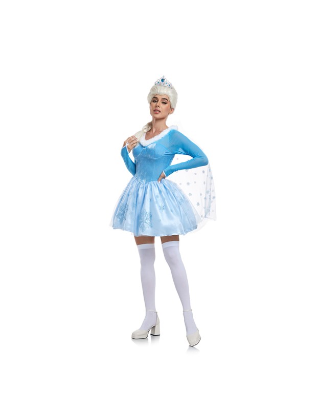 Princess Cosplay Aisha Dress Frozen Long Sleeve Winter Snow Scene Costume DL2059