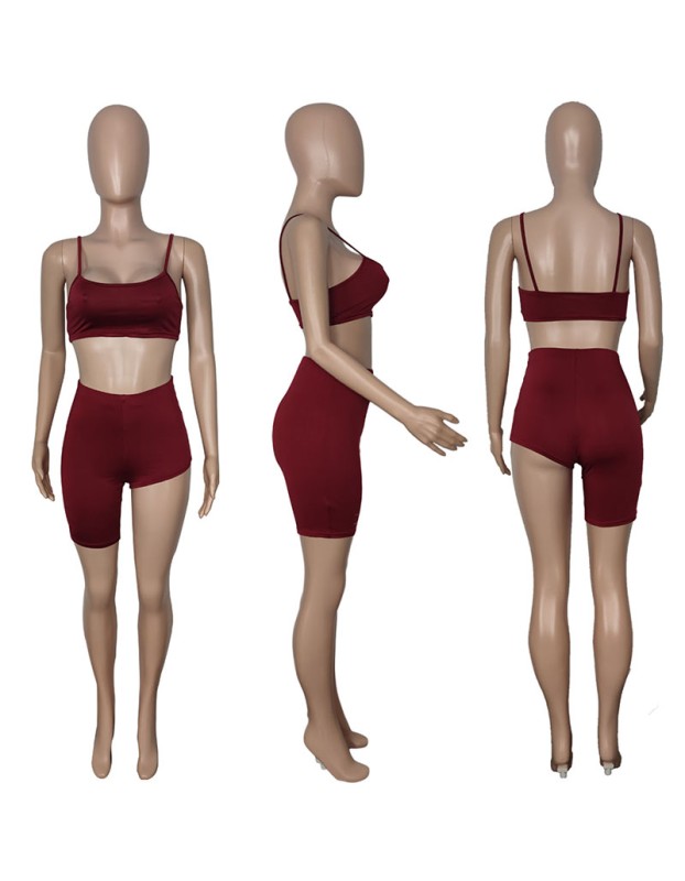 Sling Top Sexy Tube Top And Shorts Set Two Piece Summer M046