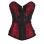 12 Steel Boned Black Red Steampunk Corset Zip Patchwork M1412
