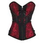 12 Steel Boned Black Red Steampunk Corset Zip Patchwork M1412