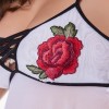 White Sexy Embroidery Night Dress M2146