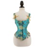 Sexy Steampunk Vinatge Jacquard Underbust Shoulder Straps Steel Boned Corset WK2209