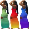 Slim Sexy Gradient Fashion Women Maxi Dresses M056