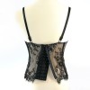 Black Lace Sexy Suspender Corset Slim Top Hollowed Out Chest Wrap KN8307