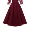 Long Sleeve Mesh Sexy Red Lace Girl Wedding Dress CD1714