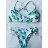 Summer  Beach handmade braid leaves sexy bikini double-sided printing swimsuit