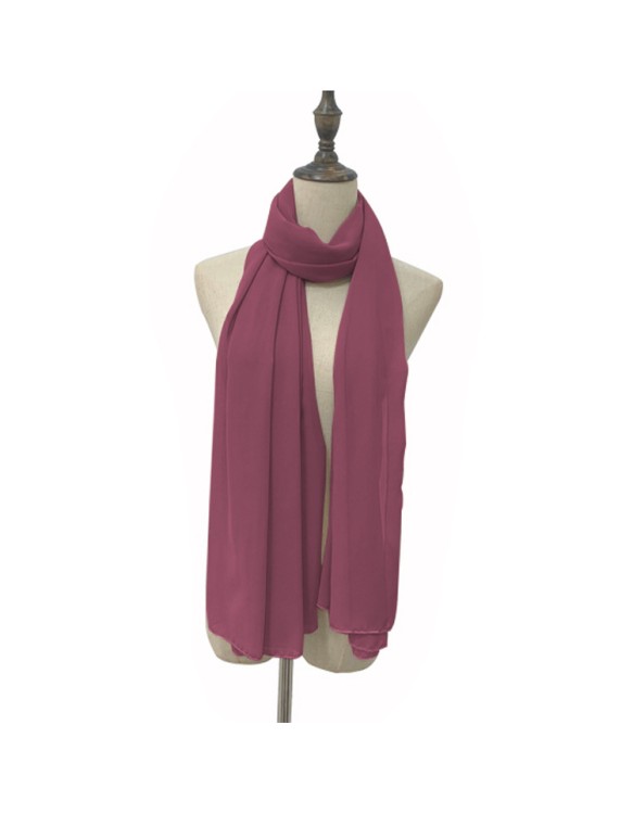 Muslim Style Scarfs Hijabs Monochrome Headscarf Silk Scarf For Women 006