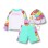 Cartoon Watermelon Swimming Set Girls Separate Sunblock Spring Swimsuit With Hat KF201