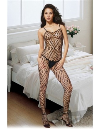 Romantic lace cobweb bodystocking M1525