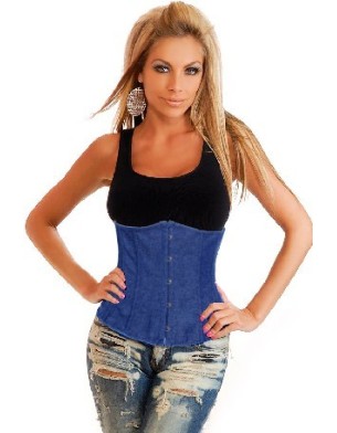 sexy underbust blue denim corset m1899