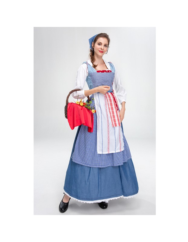 Manor Maid Costume Vintage Garden Maid Long Skirt Show Beer Costume YM0923