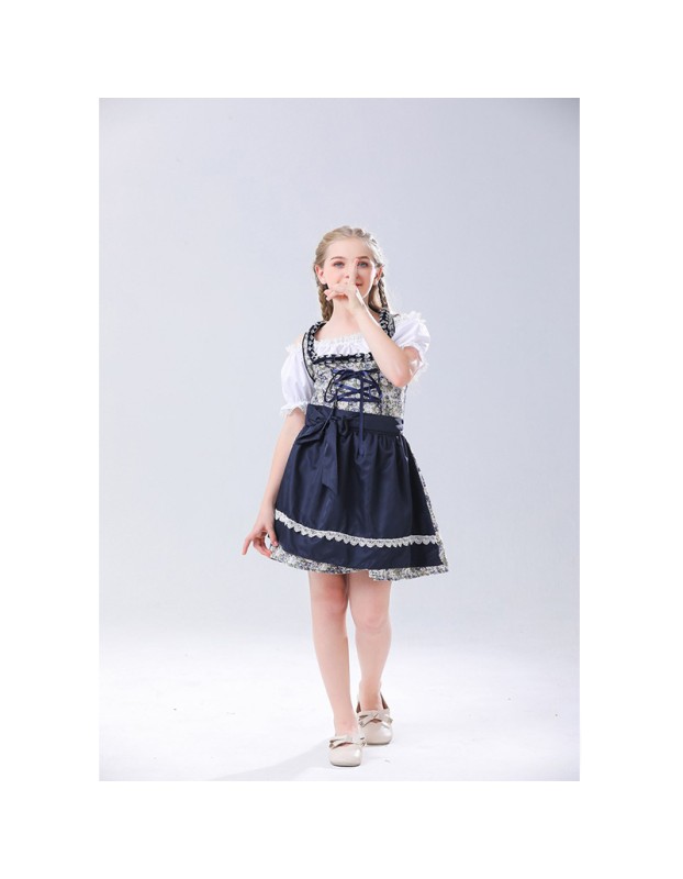 Traditional Oktoberfest Costume Munich Beer Dress Black And White Paid Dress MS4122