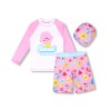 Floral Children's Swimsuit Girls Swimming Suit Short Sleeve Sun Protection Cute Swimsuit KF213