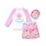 Floral Children's Swimsuit Girls Swimming Suit Short Sleeve Sun Protection Cute Swimsuit KF213