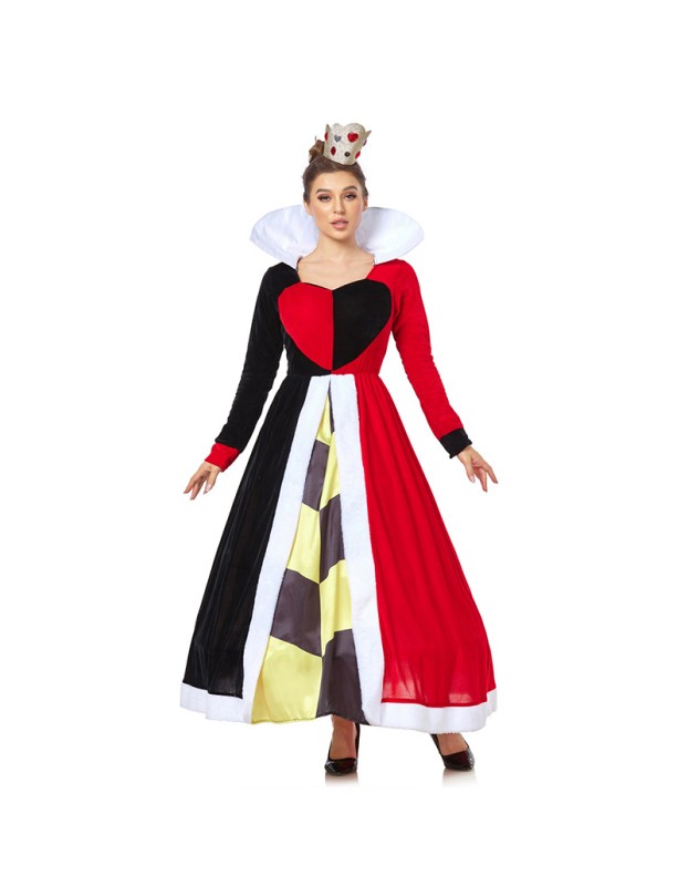 Halloween Cosplay Queen Of Hearts Dress Poker Party Performance Costume SM20282