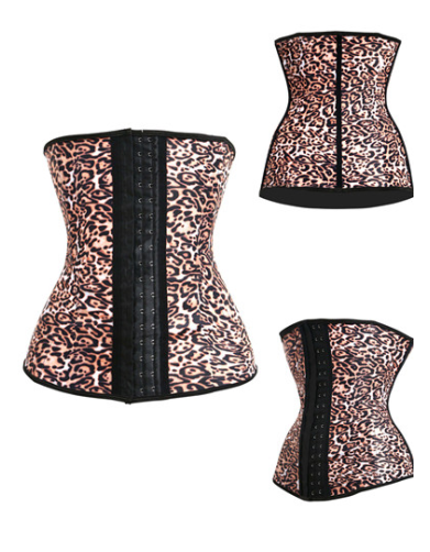New style leopard latex corsets for women M1303L