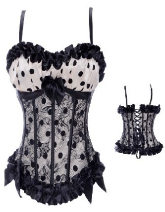 white lace up brocade corse corset m1883a
