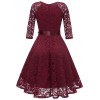 Ladies Casual Long-Sleeve Wedding Guest V-Collar Lace Girl Dress CD1592-1