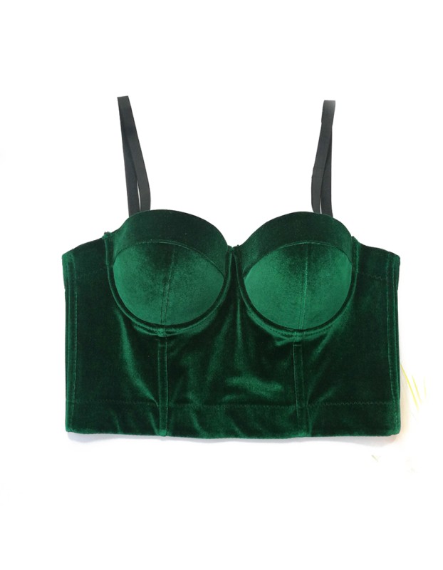 Real Velvet Bra Solid Color Steel Ring Body Shaping Vest All-Match Corset KN8199