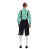 German Traditional Oktoberfest Plaid Shirt Men Beer Suspender Suit Costume YM3645