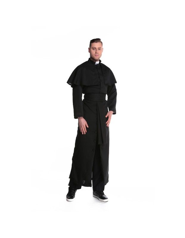 Couple Halloween Cosplay Nun Habit Priest Christian Missionary Catholic Costume SM89171