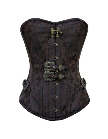 Steampunk corset Iron button overbust corset m1381