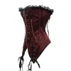 Red Striped Gothic Punk Overbust Corset M1319