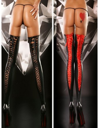 Black And Red Faux Leather stocking 9003