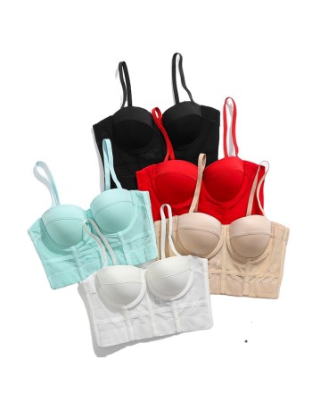 Sports Bra Mesh Yarn Underwire Fishbone Suspender Breathable Underwear KN8594