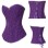 heart pattern purple satin corset m1850