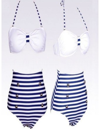 White Halter Top Bikini M5311b