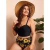 Solid Color Bikini Sexy High Waist Strap Swimsuit Plus Size Swimwear 491