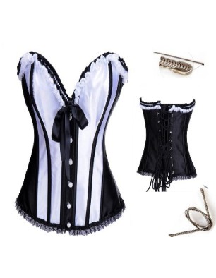 white color with black strips steel corset m1918