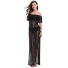 Woman Sexy See-Through Off Shoulder Summer Floor Length Beach Dresses M1028