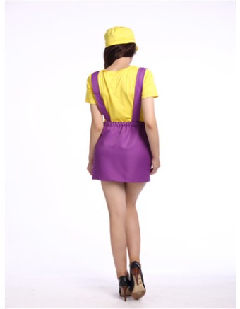 Mario Dress Cosplay Costume for adult with hat and stockings M40258