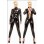 Sexy black shine pvc jumpsuit M7071