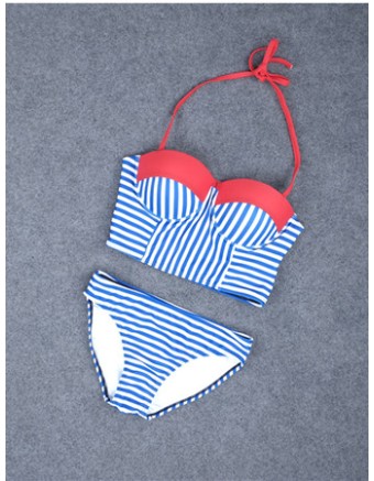 Hot Sexy Blue White Striped Swimsuit M17072