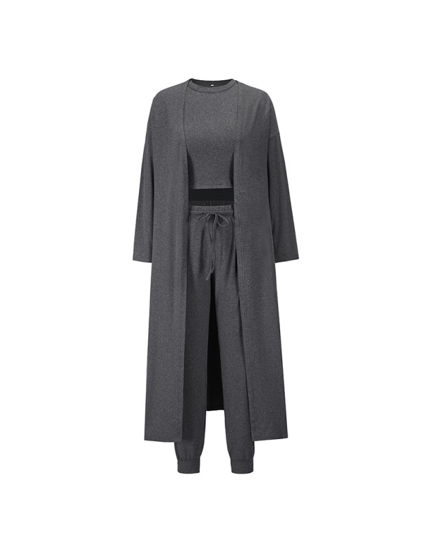 Knit Set Women Vest And Trousers Sports Three Piece Sets Slim Sportswear LQ161