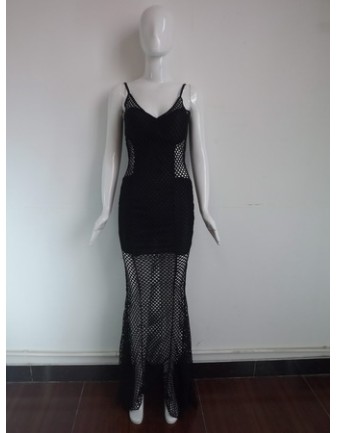 Sexy Black Mermaid Dress M3979
