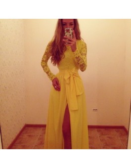 Sexy Fashion Yellow Evening Dress M3952