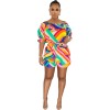 High Quality Women's Colorful Printed One Shoulder Loose Jumpsuit 9415