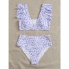 Leopard Print Bikini Swimsuit Set Sexy Fly Edge Bikini Women 1034